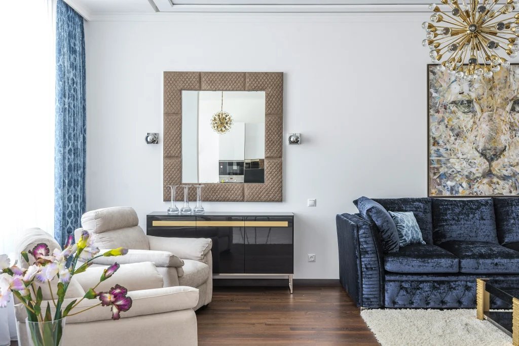 Stylish laminate flooring installed in a bright home interior for a durable, modern, updated look